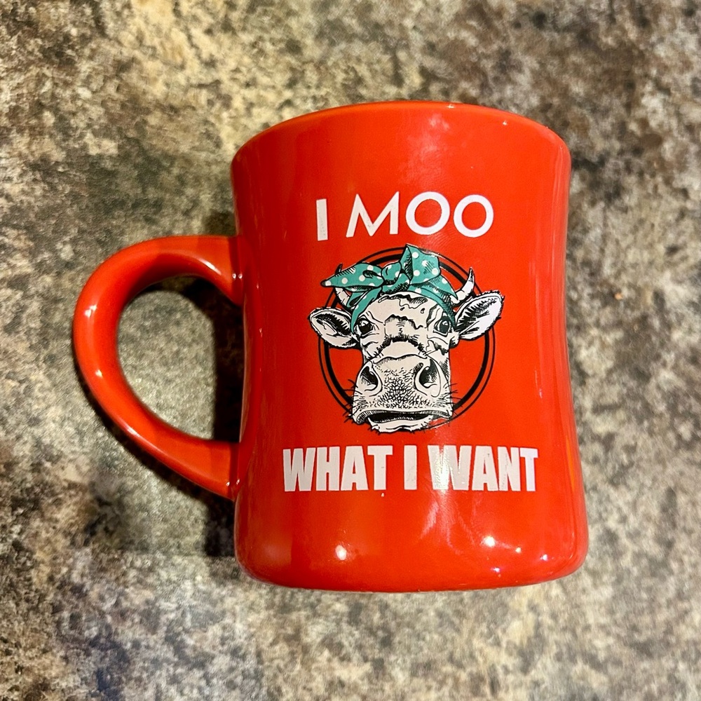 Red Cow Print Mug